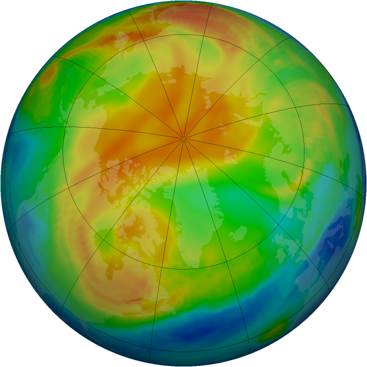 Arctic ozone map for 07 January 1999
